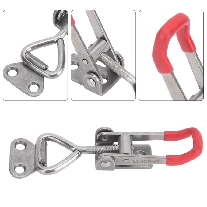2 Stuks Knevelklemclip 304 Roestvrij Staal Verstelbare Gesp Snelle Bevestiging Handgereedschap gray