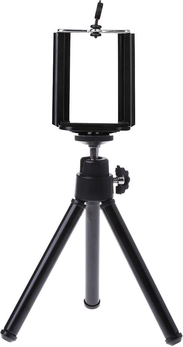 Mini Statief Smartphone Tripod Camera Telefoon Houder - Zwart