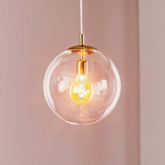 ALDEX Hanglamp 562, glas helder, kap/baldakijn goud