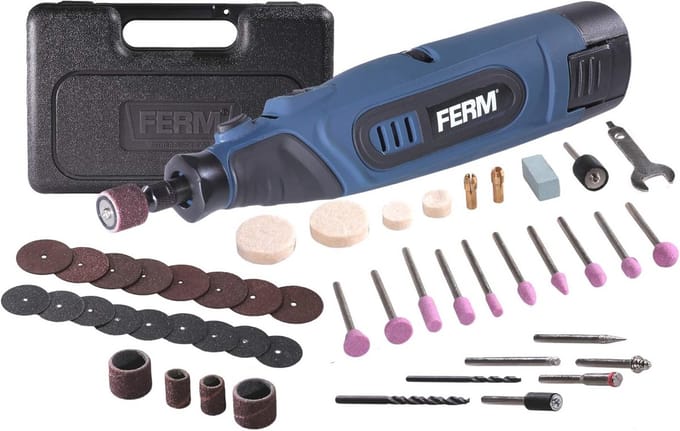 Multitool Roterend 12V met 45-delige Accessoireset en Opbergkoffer