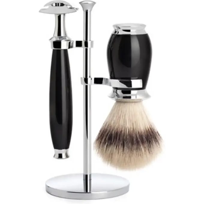 MÜHLE -Scheerset -Purist -Zwart -Safety Razor -Silvertip Fibre