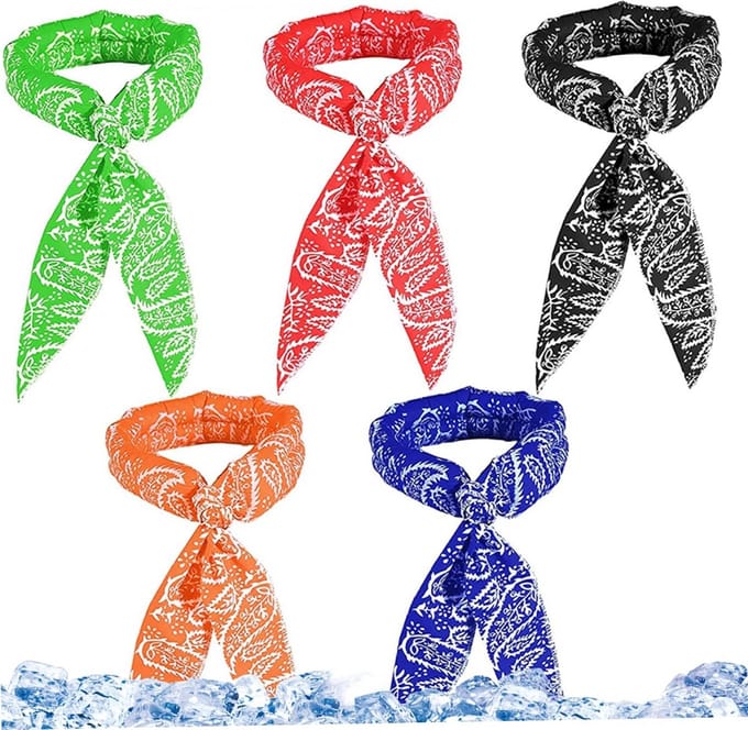 Koelende nekhanddoek - Verkoelende doek - Hitte verlichting - Direct verkoelend effect - 5 stuks - Multicolor