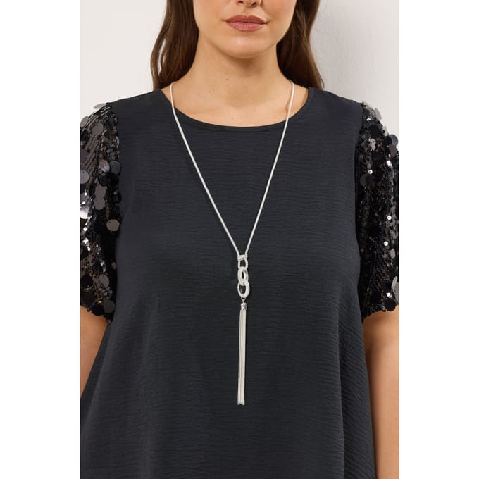 Yours Zilverkleurige Diamante Schakellange Kettingsize One Size