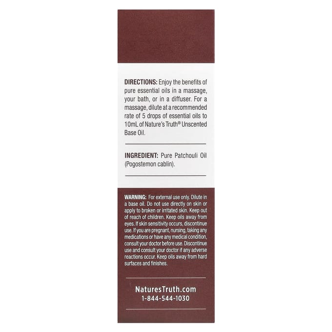Nature'S Truth, Pure Essential Oil, Meditative Patchouli, 15 Ml (0.51 Fl Oz)