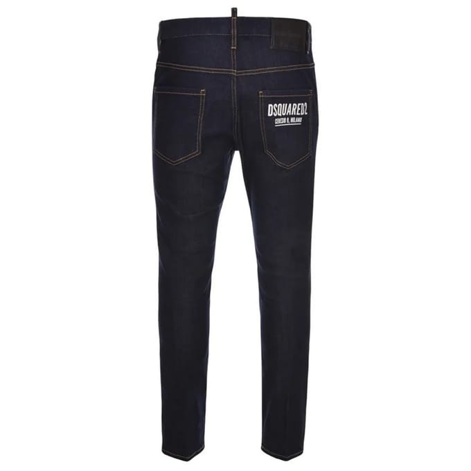 Dsquared2 Skater Jean Italiaans adreslogo marineblauwe wassing jeans