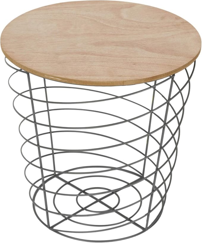 Stijlvolle Bijzettafel Hout en Metaal Vierkant