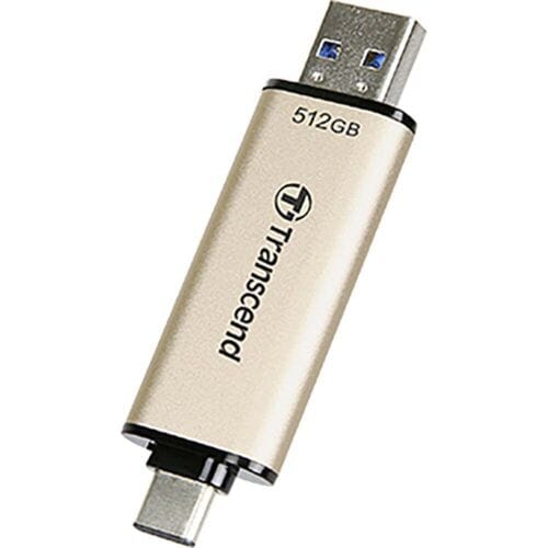 Transcend JetFlash 930C USB-stick 512 GB Goud TS512GJF930C – USB-A 3.2 Gen 1, USB-C
