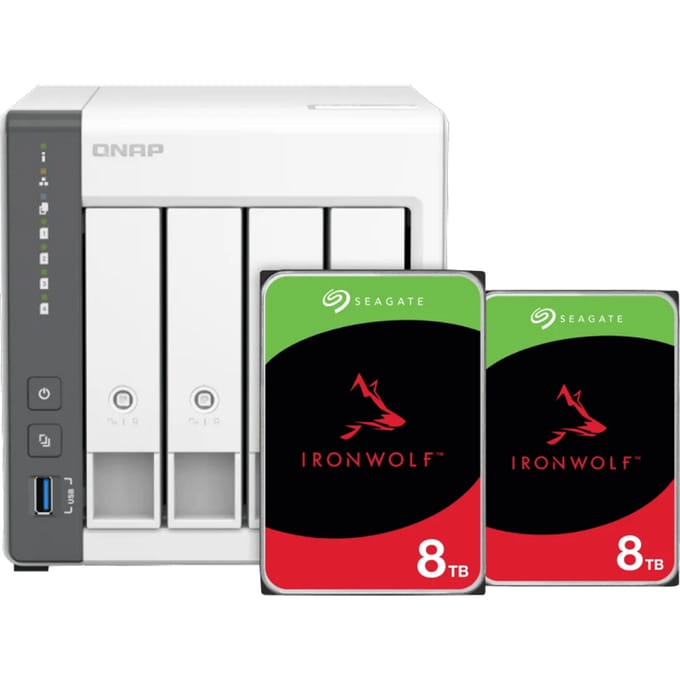 QNAP TS-433-4G + Seagate Ironwolf 16TB (2x8TB)