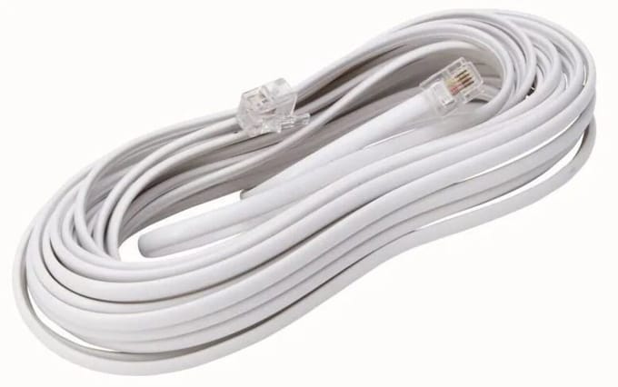 Telefoonverbindingssnoer - modulair 10 meter- wit