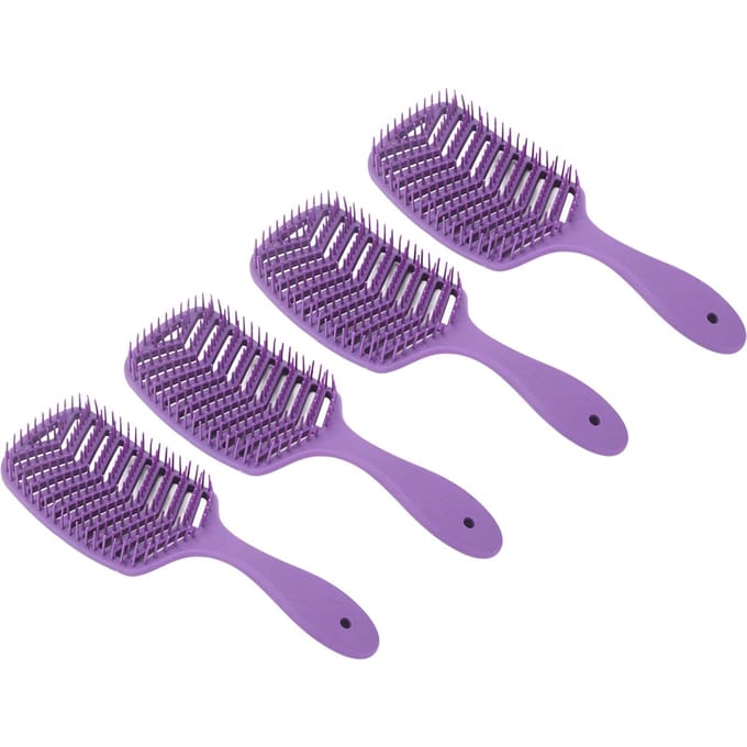 4 stuks Gebogen Vent Haarborstel Professioneel Mannen Vrouwen Paddle Ontklitter Borstel Styling Tool voor Snel pink