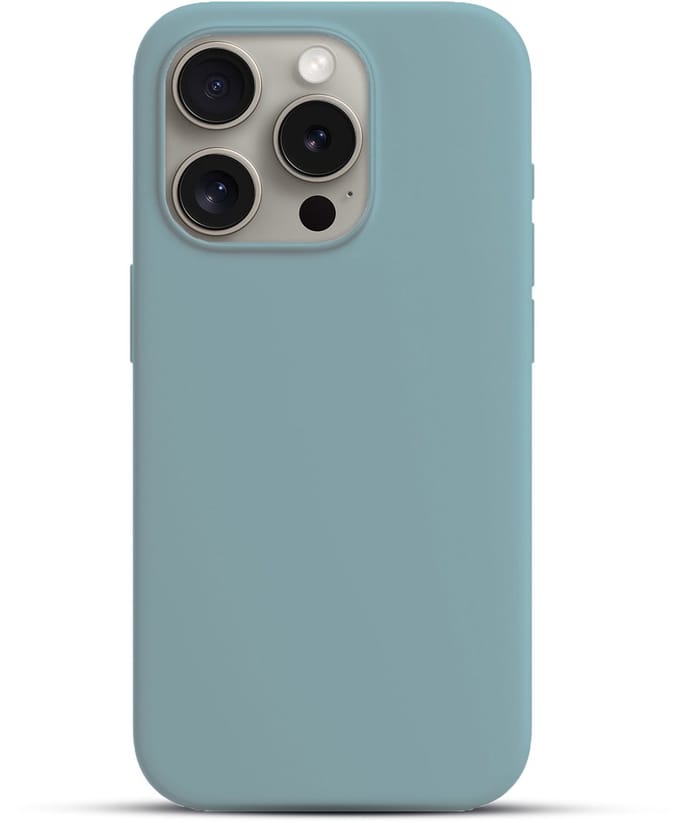 Solidenz Blauw Siliconen Case geschikt voor iPhone 15 Pro Max hoesje compatibel met MagSafe - Sierra Blue