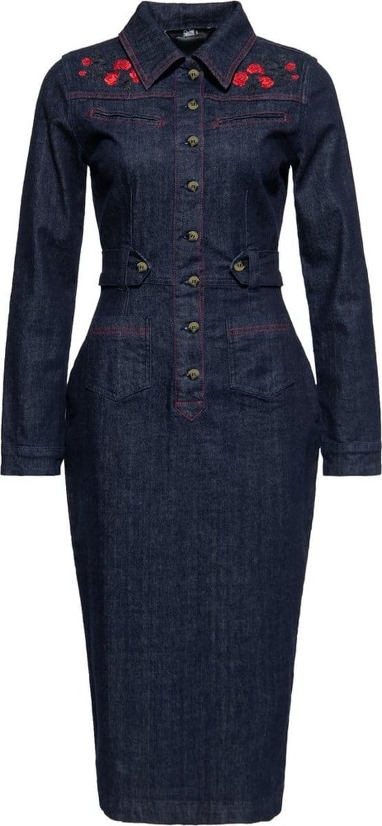 Queen Kerosin Western Pencil-jurk QKI26011 Denim