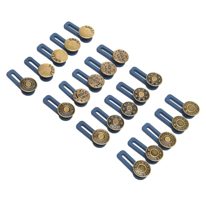 20 PCS Boucle de Taille DIY Fabrication Réglable Détachable Forme Ronde Alliage Silicone Petit Portable Pantalon gray