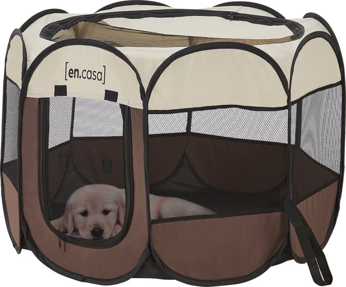 Pop-up bench Telford 43x74x74 cm voor dieren bruin en creme