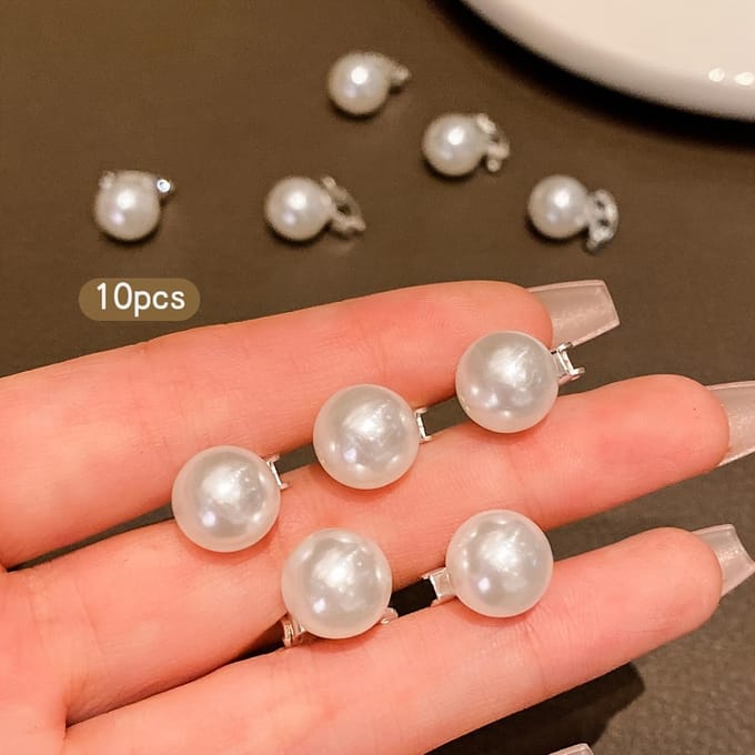 Zoete Parelachtige Haarclips Geschikt voor Dagelijks Gebruik 10pcs white