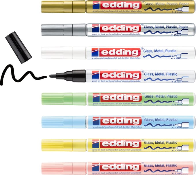 edding 751/8S pastel lakmarker set - assorti - 8 stuks - 1-2mm