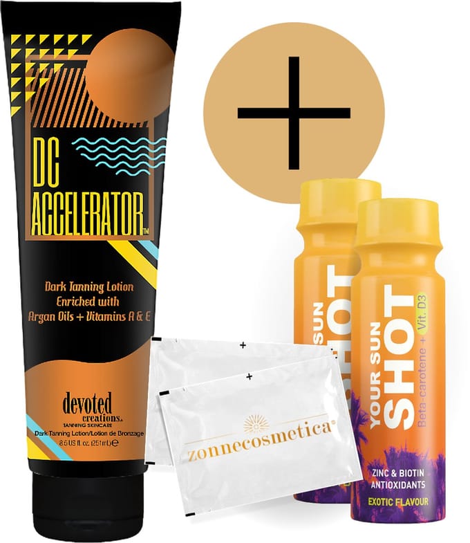 Devoted Creations - DC Accelerator + 2 Your Sun Shots + 2 Verfrissingsdoekjes