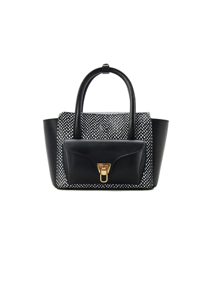 Handbag Elaphe Printed Leather/Calf Smooth Leather