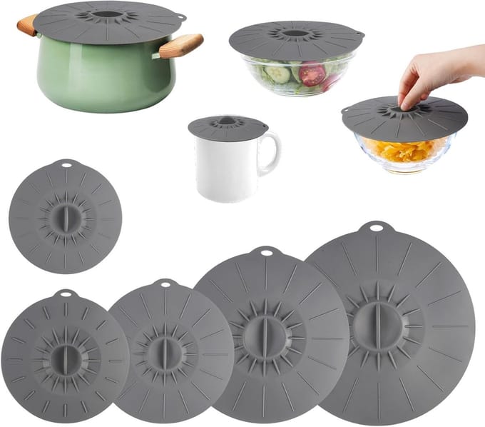 SolidKeus - Set van 5 Silicone Deksel voor Kom met Verschillende Maten