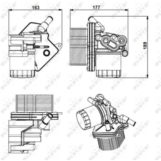 Olie radiator, motorolie NRF 31238