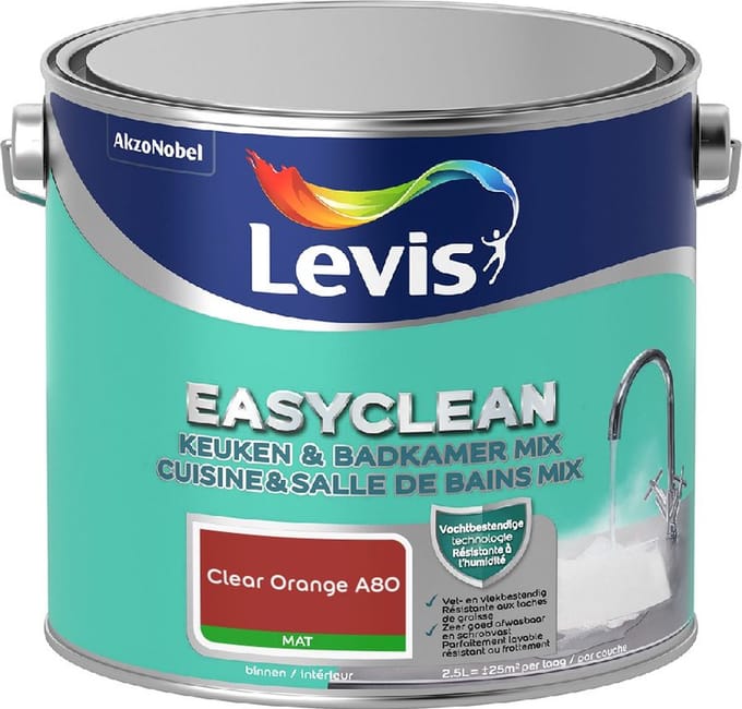 Levis - Easyclean Keuken & Badkamer Mix - Clear Orange A80 - Mengverf - 2,5 L