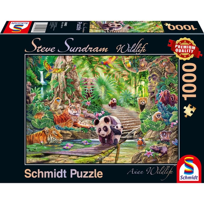 Schmidt 1000 stukjes puzzel - Premium Quality - Asia Wildlife - olifant / tijger / panda