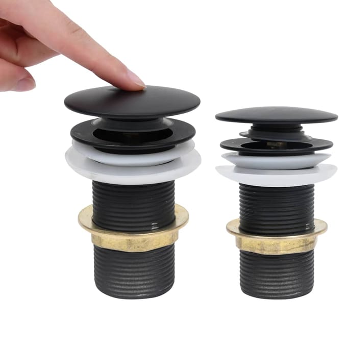 vidaXL - Afvoer - pop-up - zonder - overloop - 6,4x6,4x9,1 - cm - zwart