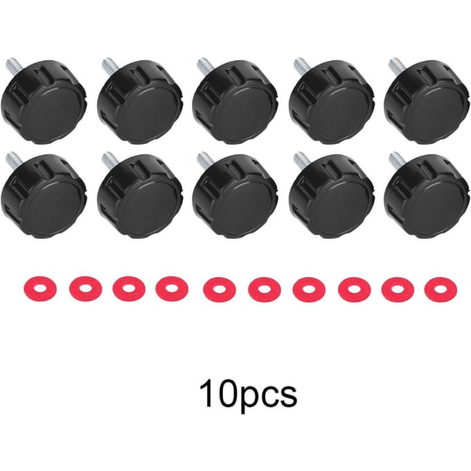 Lot de 10 bouchons à vis pratiques et durables avec joints pour poignée de moulinet de pêche gray