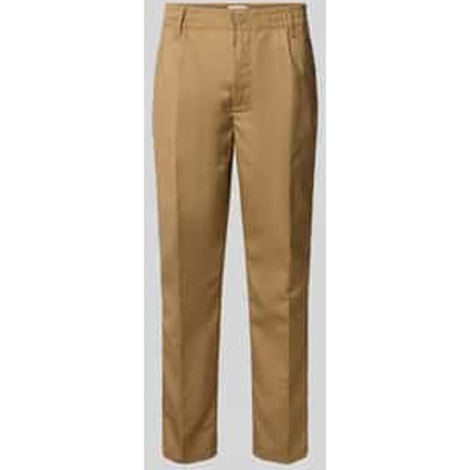 Broek met elastische band en persplooien, model 'MARC'