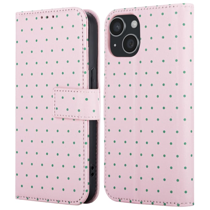 imoshion Hoesje - Geschikt voor Apple iPhone 13 - Design Bookcase smartphone - Happy Dots