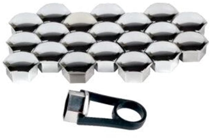 WIELBOUT KAP CHROME MET TOOL 20 STUKS HEX17 (1ST)