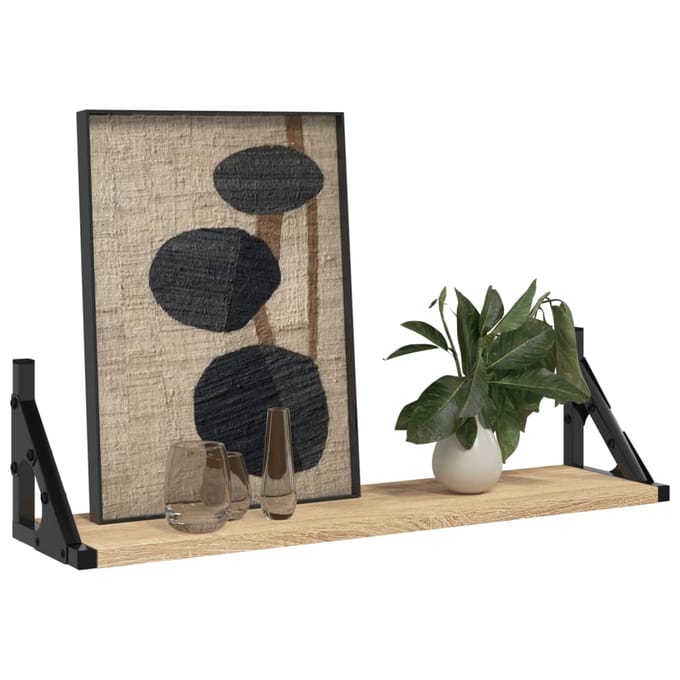 vidaXL - Wandschappen - 2 - st - 60x15x15,5 - cm - sonoma - eikenkleurig