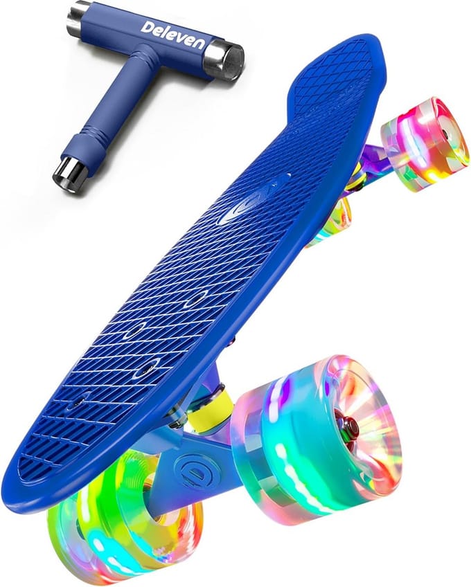 Complete Mini Cruiser Skateboard 56cm voor Kinderen, Jongens, Meisjes, Jeugd en Beginners