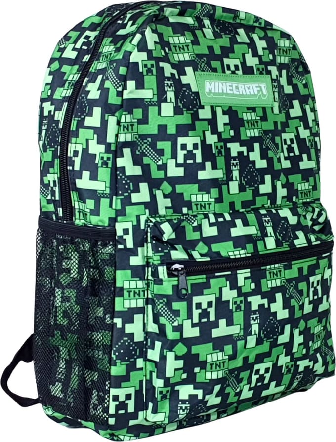 Minecraft Creeper Rugzak Laptop / Tablet Vak - Hoogte 43cm