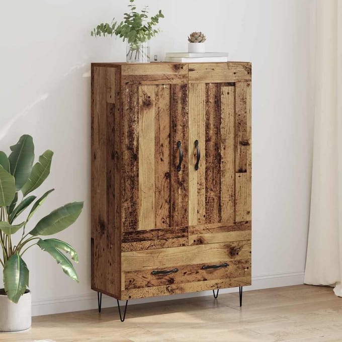 vidaXL Highboard Oud Hout 69,5 x 31 x 115 cm Bewerkt hout