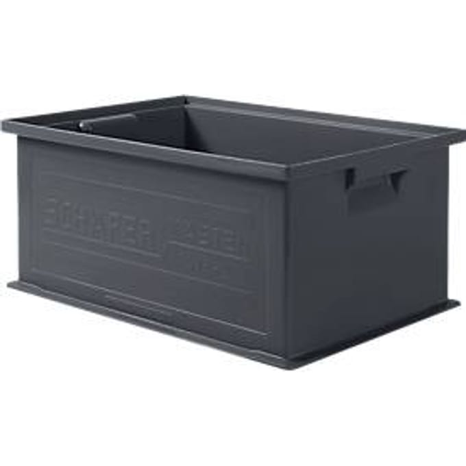 Stapelbak serie 14/6-2, van PP, ESD-geleidend, inhoud 21 l, zwart
