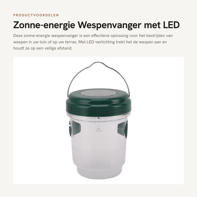 Dailygoods - Zonne-energie Wespenvanger met LED Verlichting