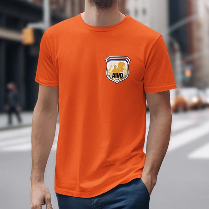 Oranje T-shirt AIVD Badge M