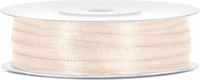 """Satijnen lint, licht creme, 3mm/50m"""