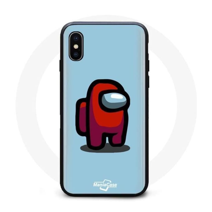 Coque - Among Us - Iphone XS Max - Souple - Bleu - Motif avec Feuille Verte