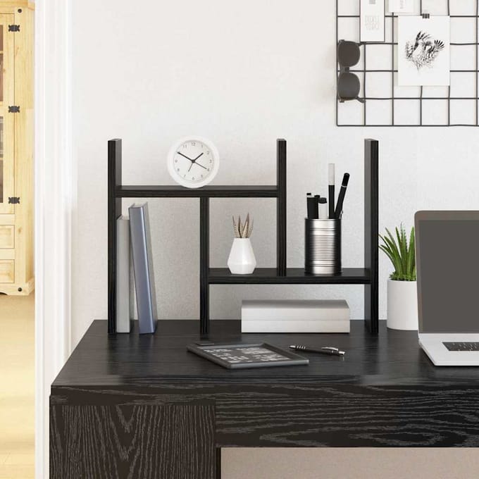 vidaXL - Bureau - organizer - Zwart - eiken - 34,5 - x - 15,5 - x - 35,5 - cm