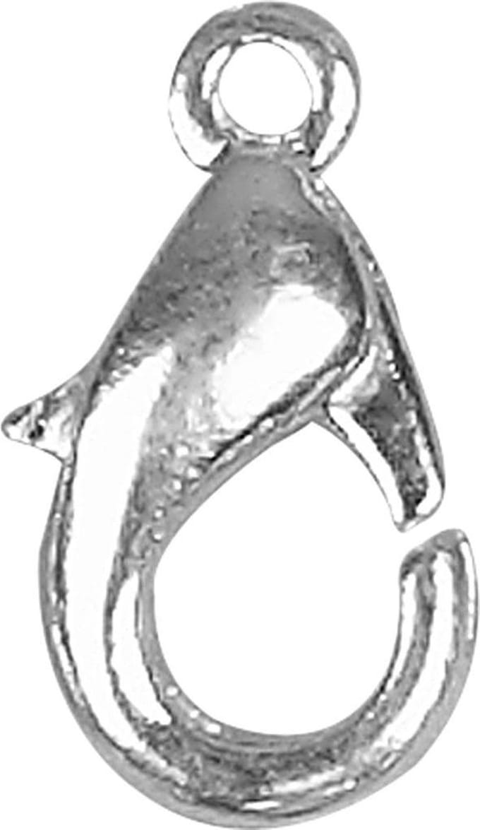 Karabijnhaken, L: 12 mm, verzilverd, 100 stuk/ 1 doos