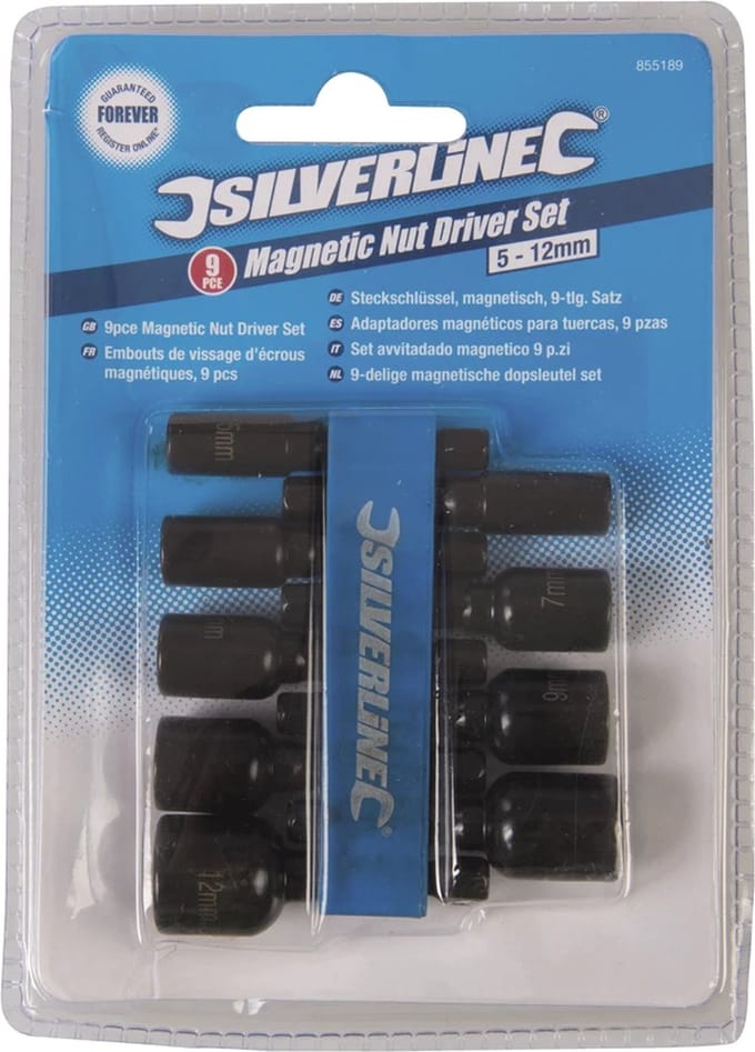 Silverline Magnetische dopsleutelset - 9-delig - 5 t/m 12 mm - chroom vanadium staal