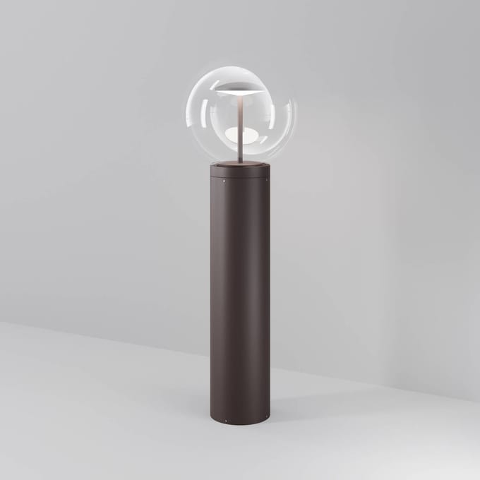 Maytoni LED tuinpadverlichting Velora, bruin, hoogte 60 cm, metaal/glas, IP65