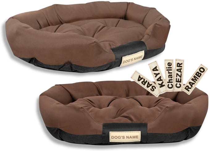 AIO Factory - Hondenbed - Waterdicht - Personaliseerbaar - Bruin - 100x75 cm