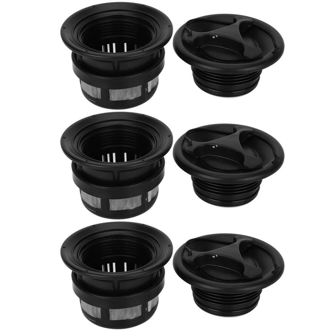 3 Stuks Veiligheidsluchtventiel met Filtergaas Accessoire voor Opblaasbare Tent Boot Kajaks zwart