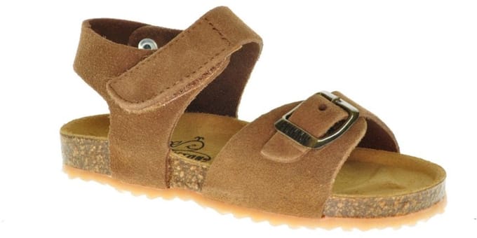 Plakton Nubuck Leder Cognac Kindersandaal Gesp Velcro maat 18