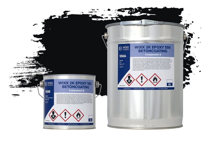 Wixx 2K Epoxy 550 Betonverf - 10L - RAL 9005 | Gitzwart