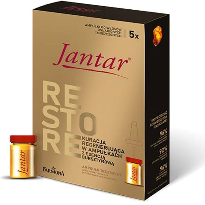 Jantar Ampoule Treatment With Amber Essence For Damaged And Weak Hair 5 x 5 ml