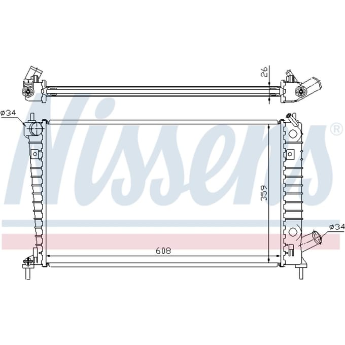 Radiator, motorkoeling NISSENS 68004A